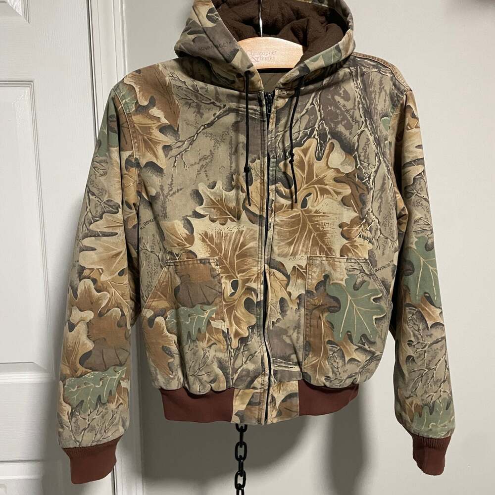 Vintage boys walls quilted insulated coat hunting jacket camo size 16